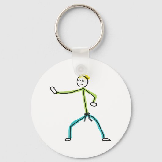 Karate-Stockmann Schlüsselanhänger (Vorderseite)