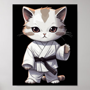Karate Süße Katze Martial Arts Kätzchen Für Katzen Poster