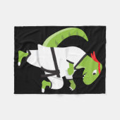 Karate T-Rex Cool Cute Dinosaur Kämpfer Halloween  Fleecedecke (Vorderseite (Horizontal))