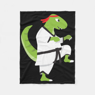 Karate T-Rex Cool Cute Dinosaur Kämpfer Halloween  Fleecedecke