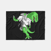 Karate T-Rex Dino Schüler Dinosaurier Lehrer Karat Fleecedecke (Vorderseite (Horizontal))