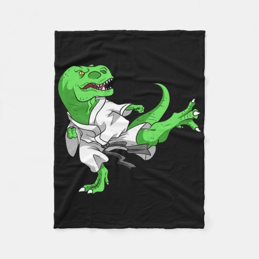 Karate T-Rex Dino Schüler Dinosaurier Lehrer Karat Fleecedecke (Vorderseite)