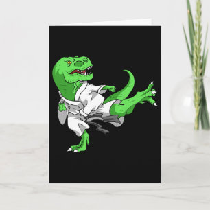 Karate T-Rex Dino-Schüler Dinosaurier-Lehrer Karat Karte