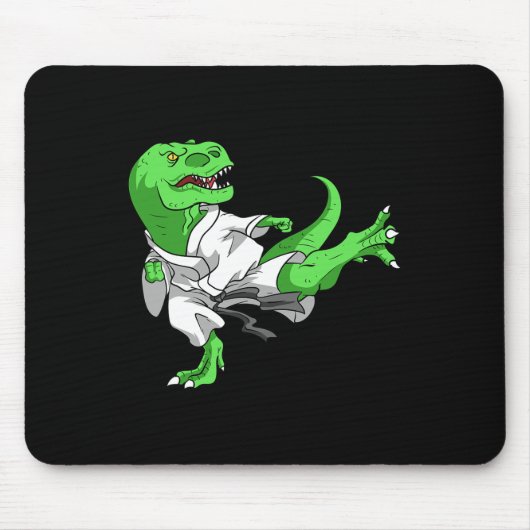 Karate T-Rex Dino Schüler Dinosaurier Lehrer Karat Mousepad (Vorne)