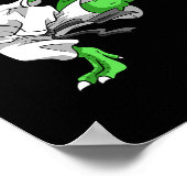 Karate T-Rex Dino-Schüler Dinosaurier-Lehrer Karat Poster (Ecke)