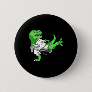 Karate T-rex Dino Student Dinosaur Lehrer Karatek Button