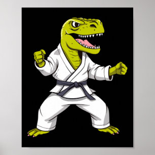 Karate T-Rex Kampfsport Taekwondo Kickboxen für Poster