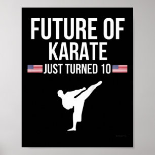 Karate-T-Shirt als Geschenk zum 10. Geburtstag für Poster