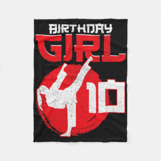 Karate Taekwondo 10 Jahre alt Geburtstag Kampfkuns Fleecedecke