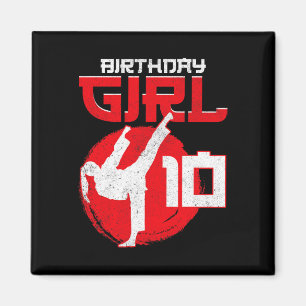 Karate Taekwondo 10 Jahre alt Geburtstag Kampfkuns Magnet