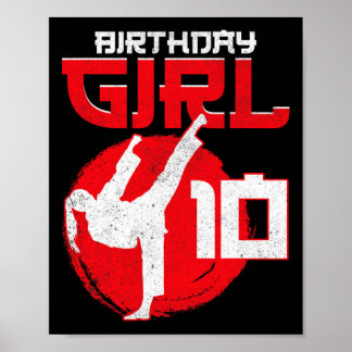 Karate Taekwondo 10 Jahre alt Geburtstag Kampfkuns Poster