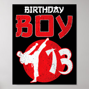 Karate Taekwondo 13 Jahre alt Geburtstag Kampfkuns Poster
