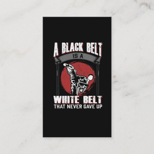 Karate Taekwondo Black Belt Kampfkünste Visitenkarte (Vorderseite)