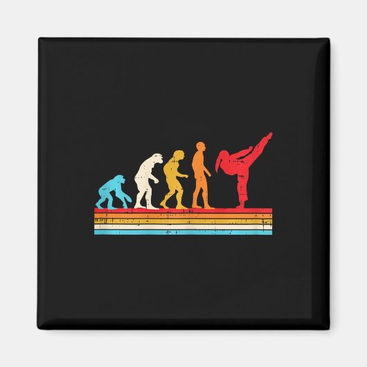 Karate Taekwondo Evolution Mädchen Pferdeschwanz K Magnet (Vorne)