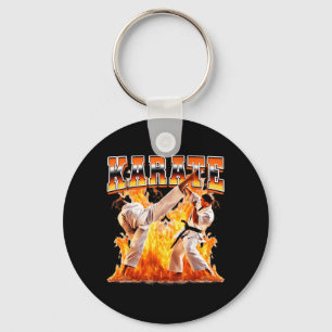 Karate Taekwondo Flames 90er Bootleg Stil Schlüsselanhänger