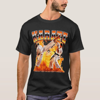 Karate Taekwondo Flames 90er Bootleg Stil T-Shirt