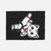 Karate Taekwondo Funny Cat Jiu Jitsu Girls Fleecedecke (Vorderseite (Horizontal))