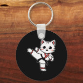 Karate Taekwondo Funny Cat Jiu Jitsu Girls Schlüsselanhänger (Vorderseite)