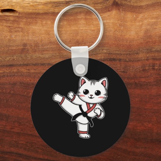 Karate Taekwondo Funny Cat Jiu Jitsu Girls Schlüsselanhänger (Vorderseite)