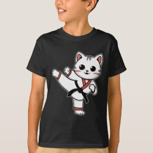 Karate Taekwondo Funny Cat Jiu Jitsu Girls T-Shirt