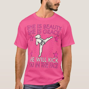 Karate Taekwondo Girl Frauen Karate Kick T-Shirt