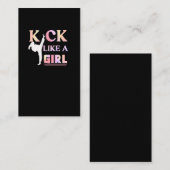 Karate Taekwondo Jiu Jitsu Girl Fighting Fun Visitenkarte (Vorne/Hinten)