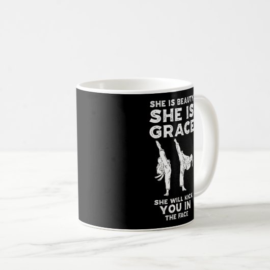 Karate Taekwondo Karate Kick Kaffeetasse (VorderseiteRechts)