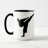 Karate / Taekwondo Kick Silhouette Kaffee Tasse (Links)