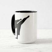 Karate / Taekwondo Kick Silhouette Kaffee Tasse (Vorderseite Links)