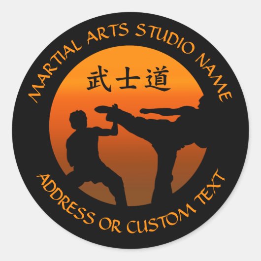 Karate Taekwondo Kung Fu Studio Besitzer Runder Aufkleber (Vorderseite)
