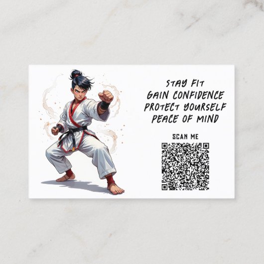 Karate Taekwondo Martial Arts Instructor Visitenkarte (Rückseite)