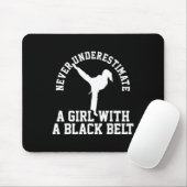 Karate Taekwondo Schwarzgürtel Mädchen Mousepad (Mit Mouse)