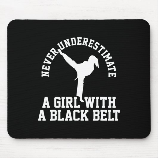 Karate Taekwondo Schwarzgürtel Mädchen Mousepad (Vorne)