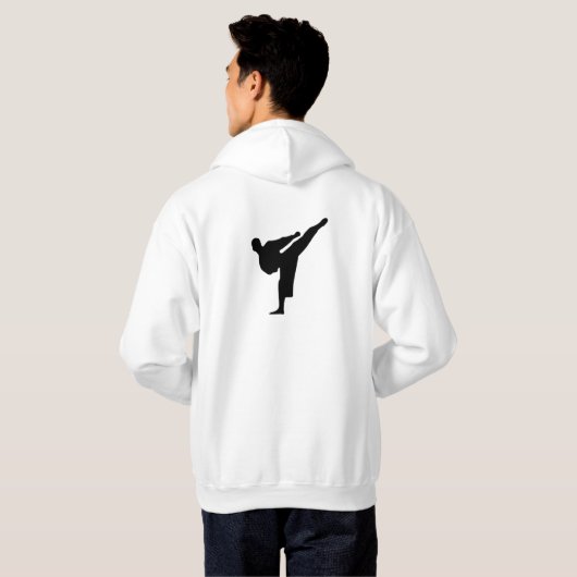 Karate-/Taekwondo-Tritt-mit Kapuze Sweatshirt (Schwarz voll)