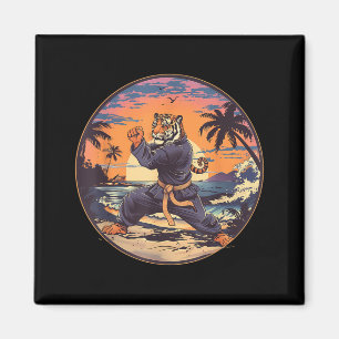 Karate Tiger Beach Sonnenuntergang Jiu-Jitsu Taekw Magnet