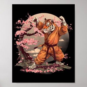 Karate Tiger Jiu-Jitsu Judo Tiger Taekwondo Sakura Poster