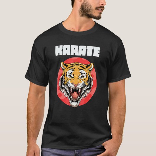 Karate-Tiger-Kopf T-Shirt (Vorderseite)
