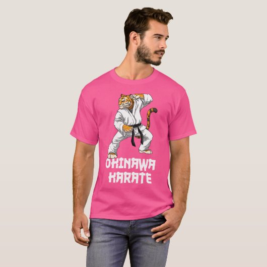 Karate Tiger Okinawa Karate Japanische Kampfkunst T-Shirt (Vorne ganz)
