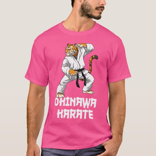 Karate Tiger Okinawa Karate Japanische Kampfkunst T-Shirt (Vorderseite)