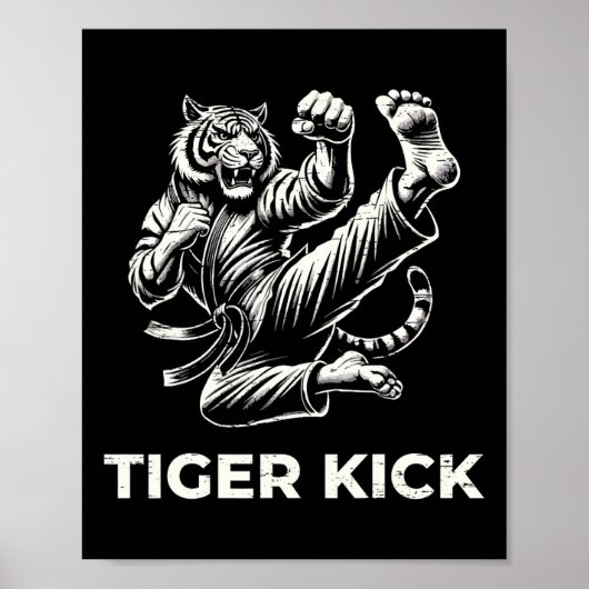 Karate-Tiger-Tritt Fierce Martial Arts Poster (Vorne)