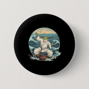 Karate Toad Taekwondo Strand Sonnenuntergang Kampf Button