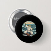 Karate Toad Taekwondo Strand Sonnenuntergang Kampf Button (Vorne & Hinten)