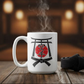 Karate - Torii gate, Sun and Kanji  Kaffeetasse