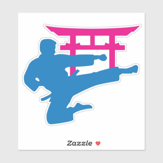 Karate Torii Neon Fighter Aufkleber (Blatt)