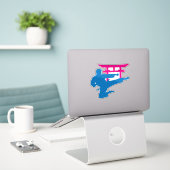 Karate Torii Neon Kämpfer Aufkleber (Laptop auf Schreibtisch)