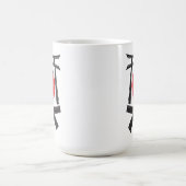 Karate - Torii-Tor, Sonne und Kanji Kaffeetasse (Mittel)