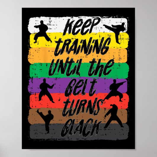 Karate-Trainingsgürtel wird schwarz Kampfsport Män Poster (Vorne)
