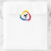 Karate Tricolor Emblem Runder Aufkleber (Tasche)