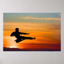 Karate Tritt bei Sonnenaufgang, Poster