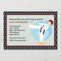 Karate-Tritt-Geburtstags-Party Einladung